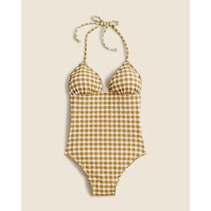 J.Crew Ruched Plunge One Piece Swimsuit In Gingham - 8